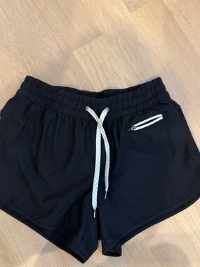 Vuori Black Athletic Shorts with Contrasting Drawstring